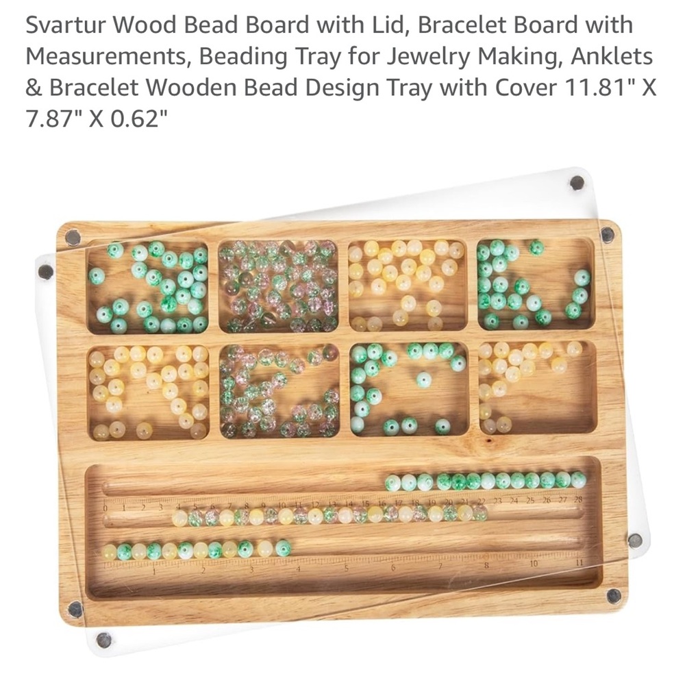 Wooden Bead Design Tray with Cover